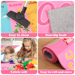 Flagover Pink Kids Rug for Playroom Classroom, ABC Alphabet Numbers Play Toddlers Rugs, 3x5 Learning Educational Bedroom Floor Mat, Washable Baby Carpet for Girls Room, Nursery, Preschool, Daycare