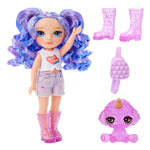 Rainbow High Littles – Amethyst Willow, Purple 5.5" Posable Small Doll with Purse, Magical Pet Dog, Girls Toy Gift, Kids Ages 4-12 Years