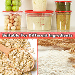 6QT NSF Food Storage Containers: 8 PCS [Food Grade][Hot&Cold Resistant] Commercial Clear Round Food Storage Containers with Scales Handles for Home Restaurant Kitchen Proof Dough(BPA FREE N)