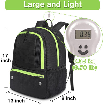YOREPEK Soccer Backpack, Lightweight Water Resistant Sport Equipment Bag with Ball Compartment for Basketball, Volleyball, Football, Training and Match