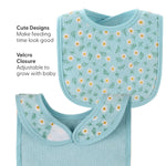 The Peanutshell Baby Girl Terry Bib Set of 10-100% Cotton, Soft, Absorbent Baby Bibs for Girls, Toddler Baby Girl Bibs Set, Newborn & Infant Bib - Rainbow Floral
