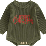 Adobabirl Baby Girl Boy Knitted Sweater Bubble Romper Long Sleeve Jumpsuit Festival Outfit Fall Winter Spring Clothes
