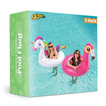 JOYIN 2-Pack Flamingo Unicorn Pool Float - Fun Floaties Inflatable Swimming Pool Tubes Toys Party Decorations, Summer Vacation Lake Beach Floaty Swim Rings Raft Lounger for Adults & Kids