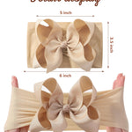 doboi 6PCS Baby Girl Headbands - Ribbon Bow Nylon Hair Accessories for Infants, Newborns, and Toddlers