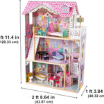 KidKraft Annabelle Wooden Dollhouse with Elevator, Balcony and 17 Accessories, Gift for Ages 3+