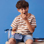 b.box Snack Box - Leakproof Mini Bento Box for Kids & Toddlers, 2 Compartment Snack Containers for Kids, Lunch Containers, Dishwasher Safe, BPA Free, PFAS Free, Ages 4m+, 1 3/4 Cup - Midnight