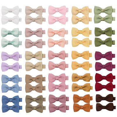CÉLLOT Baby Hair Clips 50PCS Baby Girls Fully Lined Baby Bows Hair Pins Tiny 2" Hair Bows Alligator Clips for Baby Girls Infants Toddlers in Pairs