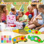 Easter Basket Stuffers for Teens 7PCs Fidget Popper Baby Sensory Toys for Travel,Sensory Toy for Kids with Autism,Pop Fidget Toy,Autistic Gifts for 36+Month,Airplane Car Travel Toys for Toddlers
