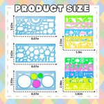 11Pcs Blue Colorful Art Painting Template for Drawing Geometric Drawings Templates with Bag Spiral Curve Stencils Rulers for Kids Drawing Stencils for Preschooler Student Classroom Learning Tool(Boy)