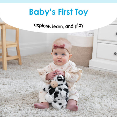 Kids Preferred Carter's Squishy Cow Stuffed Animal, Baby Cow Plush for Kids, Girls, Boys, Babies and Toddlers with Beans and Embroidered Details