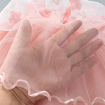 Girls Summer Half Skirt Embroidered Pattern Bow Multi Layer Pommel Skirt Casual Outing for 1 to 7 (Pink, 18-24 Months)