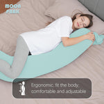 MOON PARK Pregnancy Pillow - Incredibly Smooth and Soft Cooling Cover I Shaped Full Body Maternity Pillow with Removable Cover - Support for Side, Back, Legs, Belly, HIPS - Turquoise