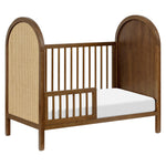 Babyletto Bondi Cane 3-in-1 Convertible Baby Crib - GREENGUARD Gold Certified Convertible Crib to Toddler Bed & Daybed - Wooden Baby Bed 4 Adjustable Heights - Made of 100% Solid Wood - Natural Walnut