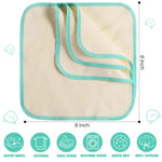 meekoo 45 Pcs Unbleached Flannel Cloth Baby Wipes Reusable Baby Diapers Wipes 8 x 8 Inch Soft and Sturdy Washable Natural Cloth Tissues Outer Stitching(Blue)