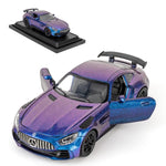 Guarsiliymi 1:32 Die-cast Toy Cars with Light and Sound, Alloy Pull Back Model Car for Kids Adults Birthday Gift (Purple)