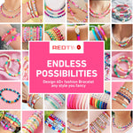 Redtwo 5100 Clay Beads Bracelet Making Kit, Flat Preppy Beads for Friendship Jewelry Making,Polymer Heishi Beads with Charms Gifts for Teen Girls Crafts for Girls Ages 8-12