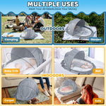 Orzbow Foldable Baby Mosquito Net for Bed with Blackout Canopy, Portable Crib Net Cover Tent for Cots, Playards and Playpen, 0-3 Years Kids Travel & Sleep Mosquito Mesh Cover, Dark Gray