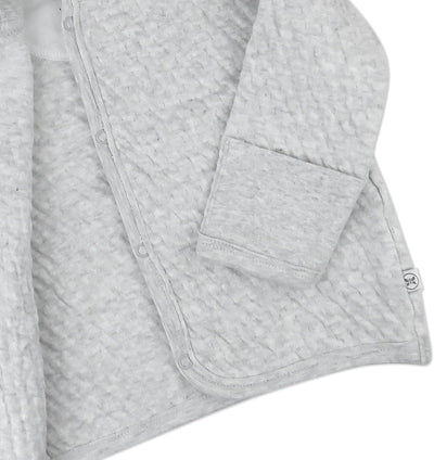 HonestBaby Matelasse Snap-Front Hoodie 100% Organic Cotton Infant Baby Boys, Girls