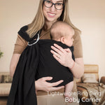 Ring Sling Baby Carrier - USA lab Tested, 100% Natural Cotton Muslin, Breathable & Ergonomic Ring Sling Black