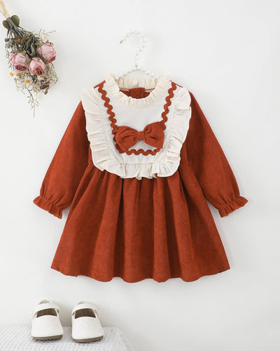 Kucnuzki Little Girls Cute Clothes Dresses Casual Long Sleeve Dresses Toddler Outfit Fall Winter Baby Girl Clothes 18-24 Months
