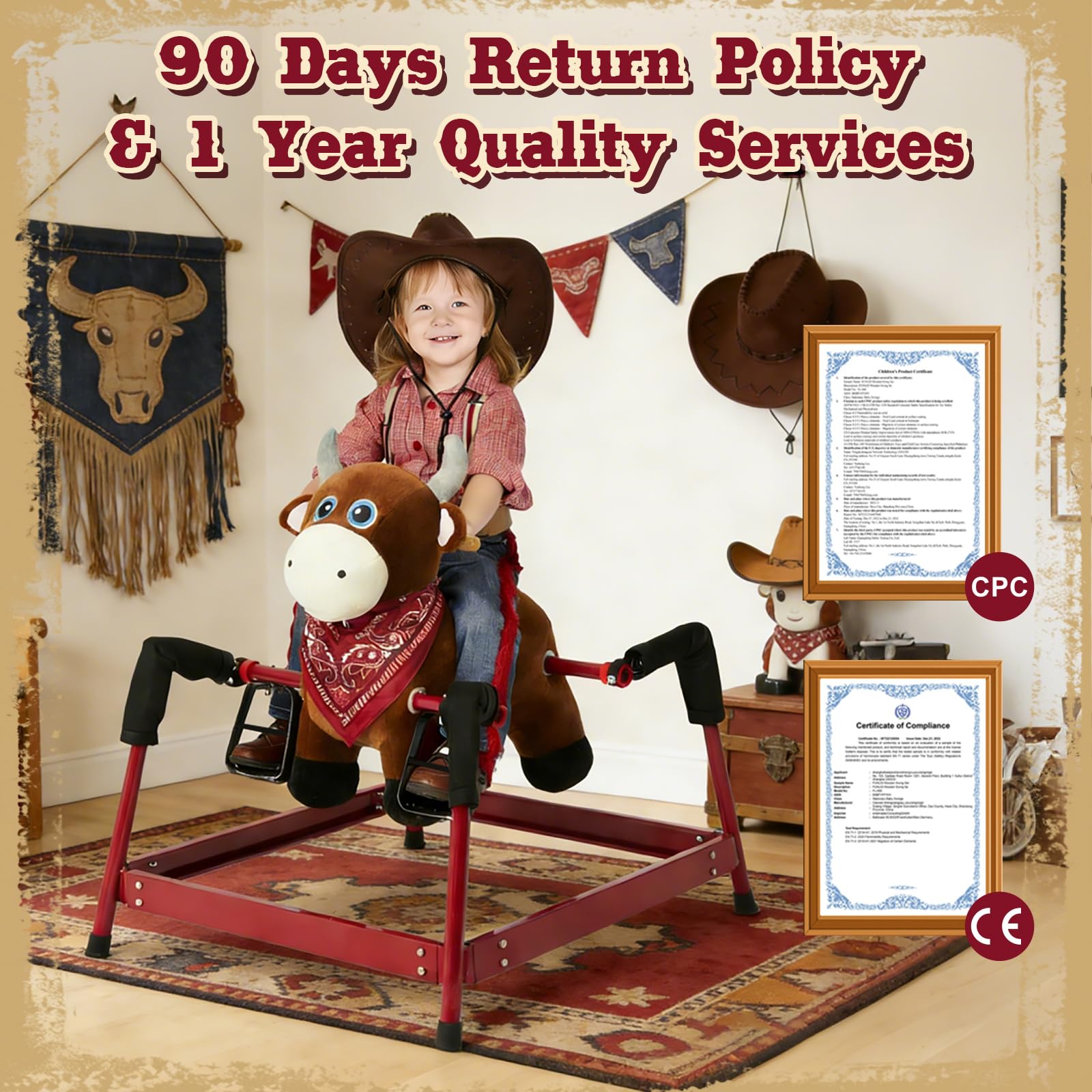 FUNLIO Bull Spring Rocking Horse for Kids 3-6, - FUNLIO - Baby and Toys ...