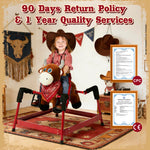 FUNLIO Bull Spring Rocking Horse for Kids 3-6, Wild Ride on Horse with Covered Spring & Sturdy Frame, Neighing & Galloping Sound for Pretend Play, Spring Horse Toys Gift, CPC & CE Certified