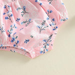 Rtnnsbbfcm Infant Baby Girl Summer Clothes Floral Print Bubble Romper Sleeveless Ruffle Bodysuit Newborn Girls Outfits (Floral Pink, 0-3 Months)