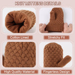 Yvnehcn Baby Boy Mittens Warm Kids Winter Knit Glove Toddler Gloves for Boys Girls 0-3 Years (1-3 Years, Brown-2)