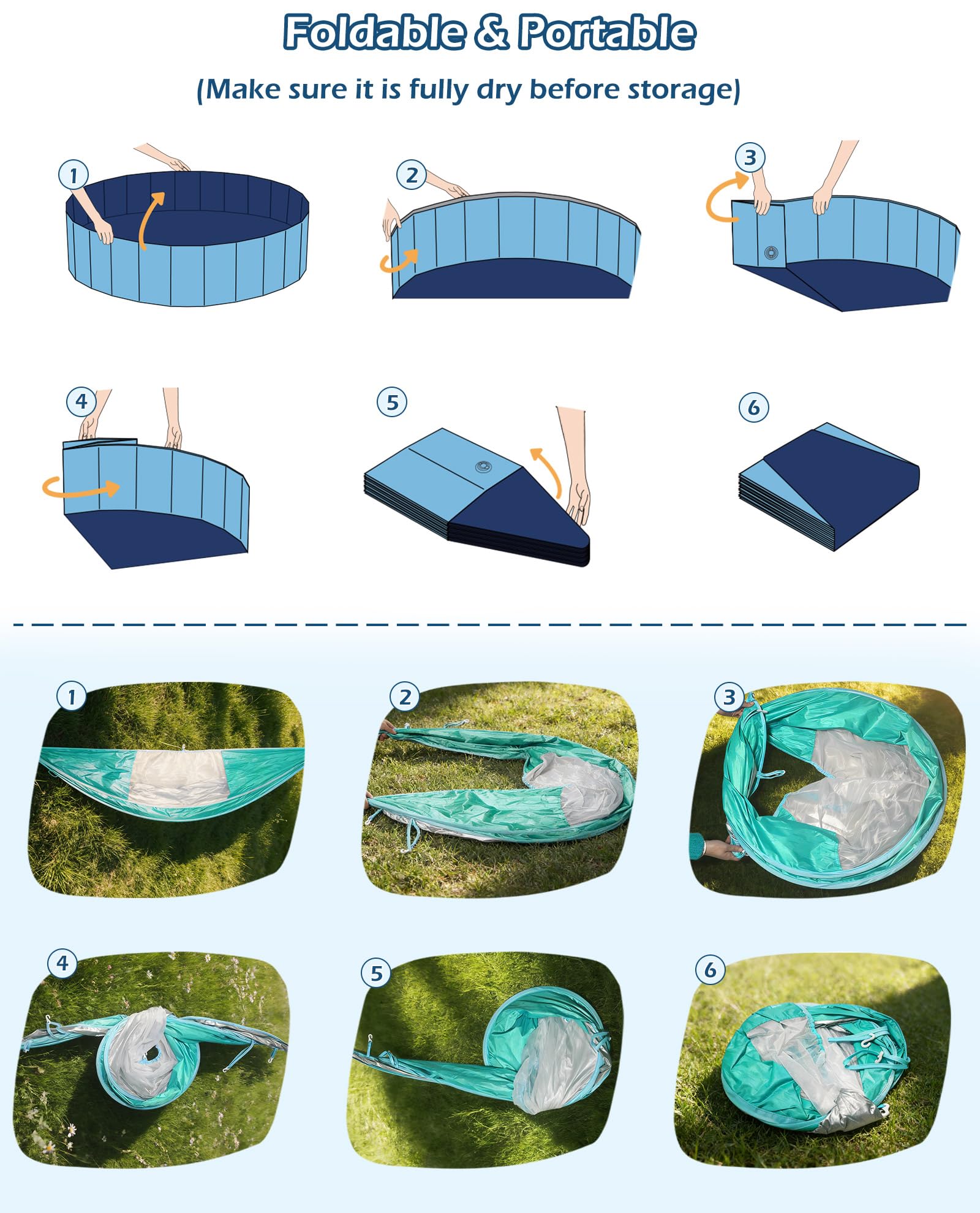 Jasonwell Kiddie Baby Pool with Canopy - Foldable - Swimming Pools ...