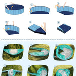 Jasonwell Kiddie Baby Pool with Canopy - Foldable Infant Toddler Kids Pool with Shade Baby Beach Essentials Tent Swimming Wading Pools for Toddlers 1-3 + Kids Dogs Ball Pit Backyard Water Play G, 40"