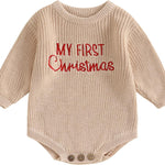 Adobabirl Baby Girl Boy Knitted Sweater Bubble Romper Long Sleeve Jumpsuit Festival Outfit Fall Winter Spring Clothes