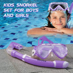 Seago Kids Snorkel Set Dry Top Snorkel Mask Snorkeling Gear for Kids Boys Girls Youth, No Leak Comfy Mouthpiece Anti-Fog 180° Panoramic View Scuba Diving Swim Pool Equipment Snorkeling Kit