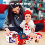 hahaland Baby Toys 6-12 Months - Surprise Barn Stuffed Farm Animals, Rattle, Crinkle, Mirror, Montessori Toys for 6 Month Old Babies Sensory Balls Toddlers 1-3 Gifts Christmas Baby Stocking Stuffers