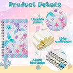 B1ykin A5 Spiral Notebooks - 2Pcs 50 sheets 100 Pages Cute Wire Bound Travel Journal Spiral Notebook, Writing Notepads Memo Diary Notes Study School Work for Kids School Classroom Office (Mermaid)