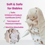 Bunny Lovey Security Blanket – Safe and Soft Toddler, Infant Lovey for Comfort & Cuddles, Newborn Snuggle Toy, Neutral Baby Gift for Boys or Girls. Big Size 16in.