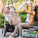 mommore Diaper Bag Small Diaper Backpack Stylish Toddler Baby Mini Maternity Bags Travel Backpacks with Insulated Pockets, Changing Pad, Stroller Straps