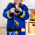 Melissa & Doug Police Officer Costume, 8-Pc Pretend Play Dress Up, Badge, Handcuffs & Accessories, Role Play Toys for Kids 3+