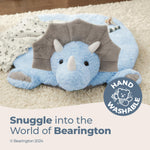 Bearington Baby Lil' Tracer Tummy Time Mat, 30 x 30 Inch Dinosaur Plush Stuffed Animal Blanket, Baby Play Mat