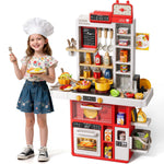 KIZONLY Kids Kitchen Set, 88PCS Play Kitchen Set for Toddlers 3-5, Cooking Stove,Toys Accessories with Light and Sound, Pretend Kitchen Toys Birthday Gifts Playset for Girls 1 2 3 4 5 Year Old
