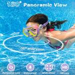 Freela Kids Swim Goggles for Girls Boys Kids 6-14 3-6 4-7 8-12 with Nose Cover, Water Pool Beach Swimming Goggles Mask for Childrens Youth Age 4 5 Tempered Glass Anti Fog Waterproof 180° Clear View