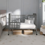 Dream On Me Carson Classic 3-in-1 Convertible Full-Size Baby Crib in Steel Grey, GreenGuard Gold & BSA, 4 Mattress Heights, Converts to Day & Toddler Bed, Locking Wheels, Classic Nursery Design
