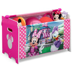 Delta Children Minnie Mouse Toy Box with Retractable Fabric Top, Pink