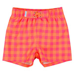 RUGGEDBUTTS Boys Classic Gingham Swim Trunks - UPF 50+ Sun Protection Fashion Swim Trunks
