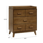 Babyletto Scoot 3-Drawer Changer Dresser with Removable Changing Tray in Natural Walnut, Greenguard Gold Certified