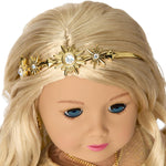 American Girl 2025 Glimmering Gold Holiday Collector Doll, with Light-Blue Eyes, Long Wavy Blonde Hair, Ages 8+