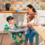 Cosco Kids Canteen High Chair Lightweight Portable Baby Feeding Chair with Adjustable Tray, Easy to Clean, Kitchen or Dining Use, Toddlers Up to 33 lbs, Mono Grey