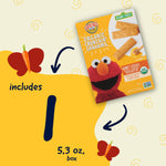 Earth's Best Organic Kids Snacks, Sesame Street Toddler Snacks, Organic Crunchin' Grahams for Toddlers 2 Years and Older, Honey Sticks with other Natural Flavors, 5.3 oz Box (Pack of 2)