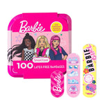 Smart Care Barbie Bandage Kit, Kids Bandages Variety Pack, 3 Assorted Sizes, 100CT with Collectible Barbie Tin Case