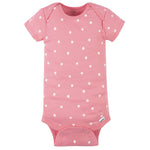 Gerber Baby Girls' 4-Pack Short Sleeve Onesies Bodysuits, Princess Pink, 12 Months