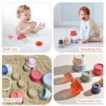 ZYFLSQ Stacking Cups Baby Toy, 8-Piece Set - Nesting Cups for Babies 6 Months+, Bath Toys for Kids as Gift, Montessori Educational Toys for Toddler Gift